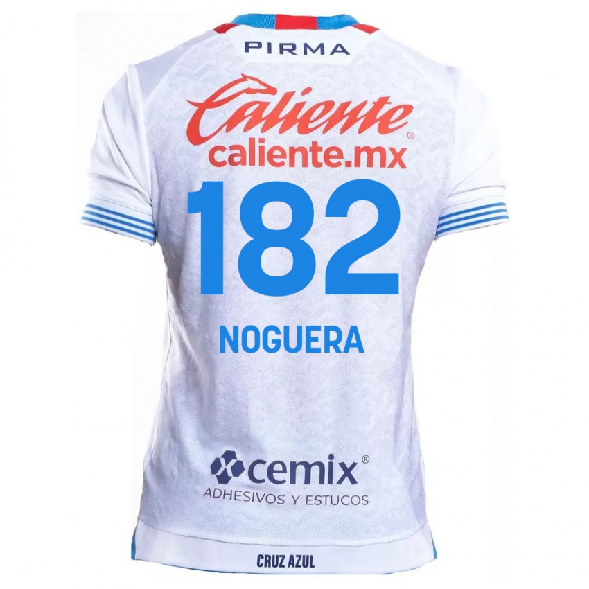 Niño Camiseta Heldrich Noguera #182 Blanco Azul 2ª Equipación 2024/25 La Camisa México