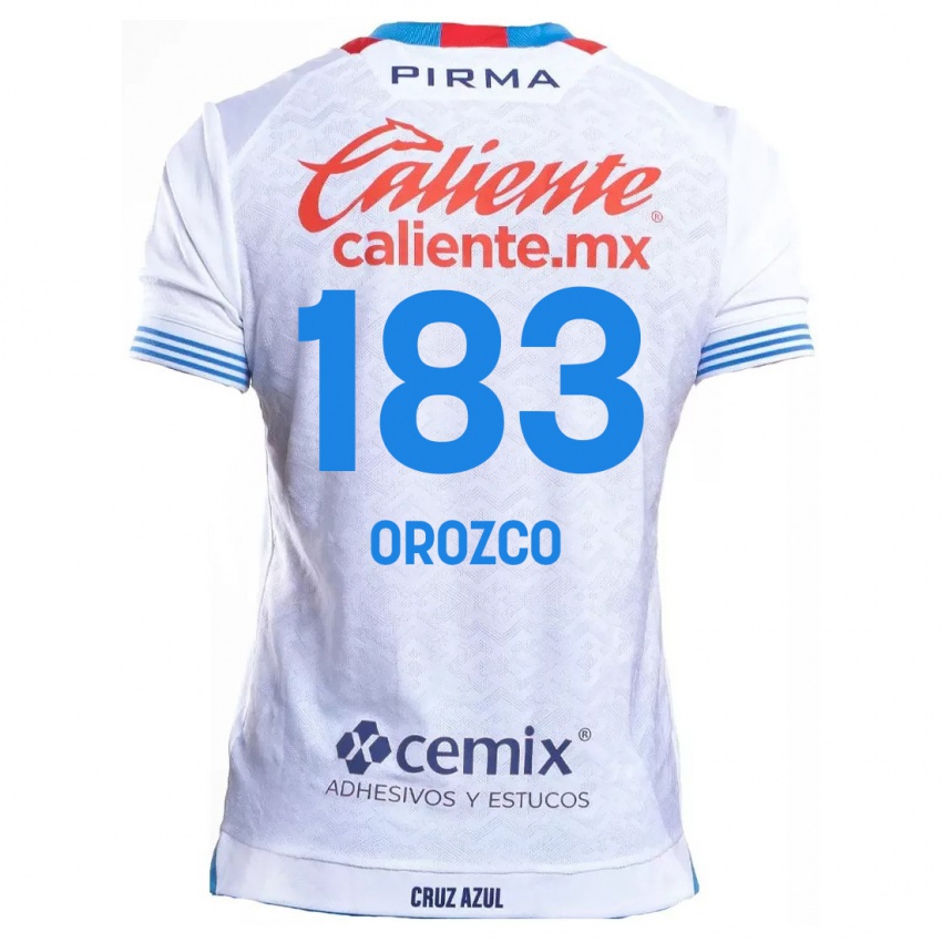 Niño Camiseta Fabrizzio Orozco #183 Blanco Azul 2ª Equipación 2024/25 La Camisa México