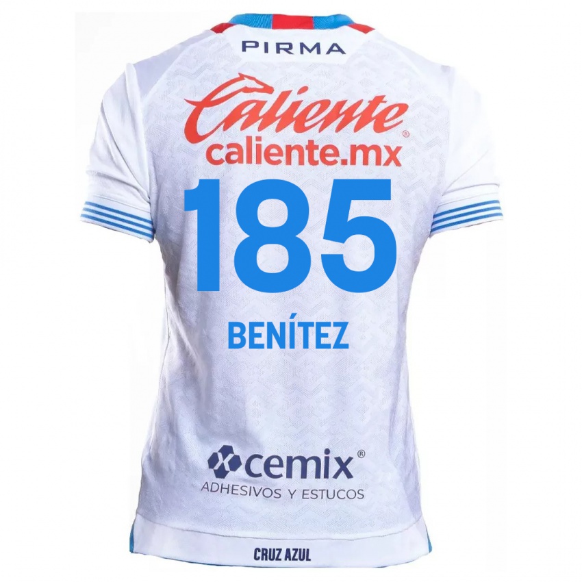 Niño Camiseta Cristopher Benitez #185 Blanco Azul 2ª Equipación 2024/25 La Camisa México