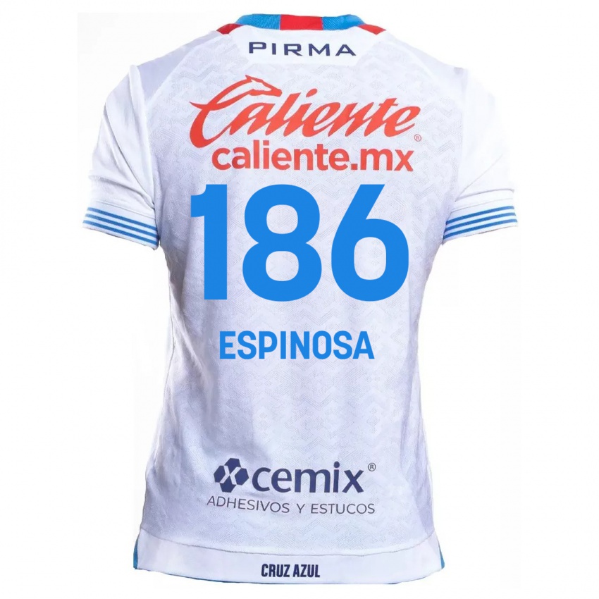 Niño Camiseta Brandón Espinosa #186 Blanco Azul 2ª Equipación 2024/25 La Camisa México