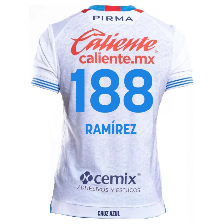 Niño Camiseta Diego Ramírez #188 Blanco Azul 2ª Equipación 2024/25 La Camisa México