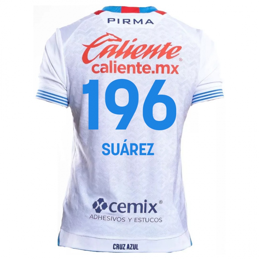 Niño Camiseta Javier Suárez #196 Blanco Azul 2ª Equipación 2024/25 La Camisa México