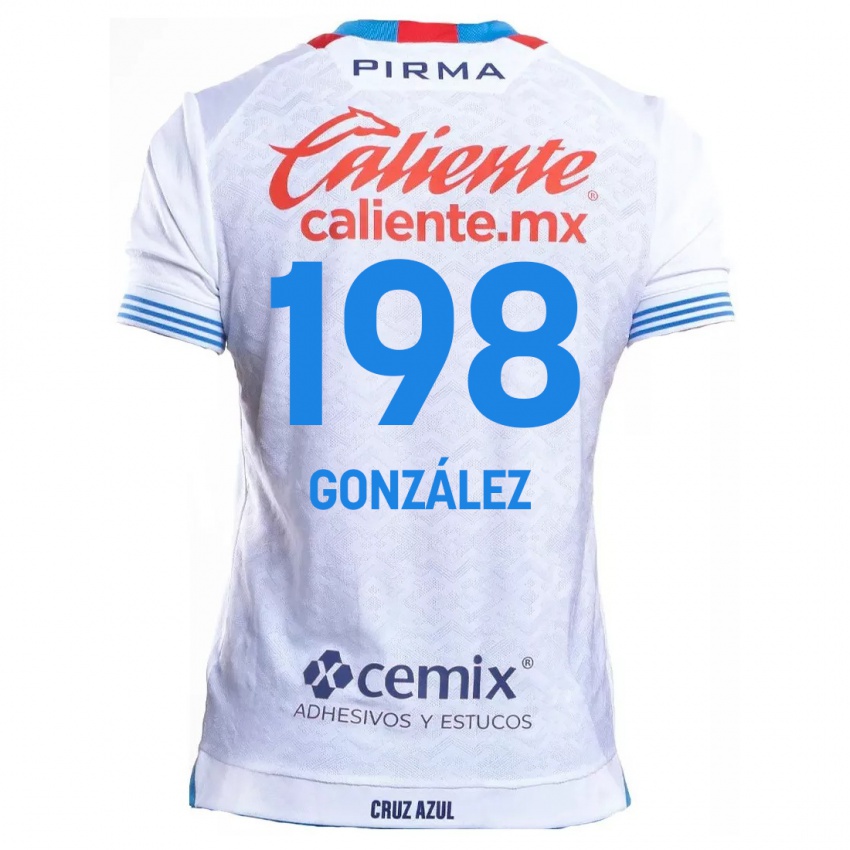 Niño Camiseta Kenneth González #198 Blanco Azul 2ª Equipación 2024/25 La Camisa México