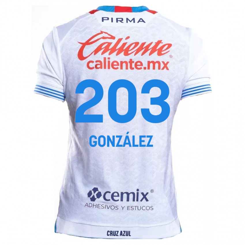 Niño Camiseta Rogelio González #203 Blanco Azul 2ª Equipación 2024/25 La Camisa México