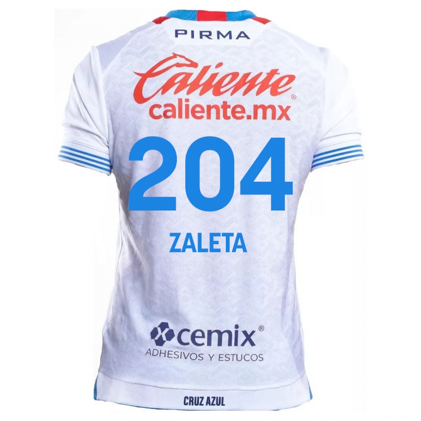 Niño Camiseta Mauro Zaleta #204 Blanco Azul 2ª Equipación 2024/25 La Camisa México