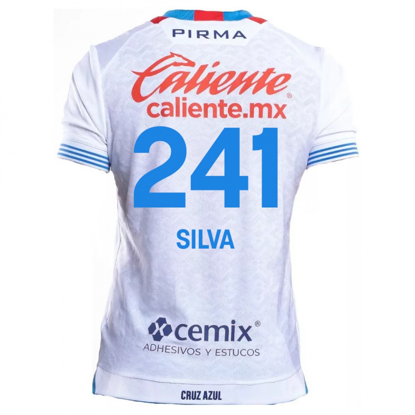 Niño Camiseta Iván Silva #241 Blanco Azul 2ª Equipación 2024/25 La Camisa México