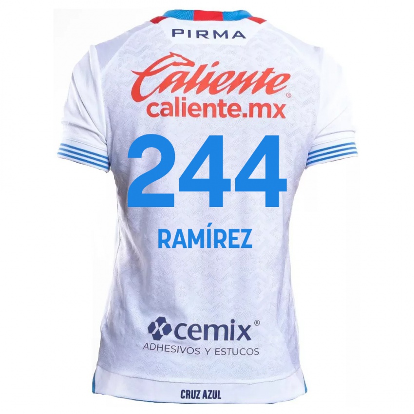 Niño Camiseta Nicolás Ramírez #244 Blanco Azul 2ª Equipación 2024/25 La Camisa México