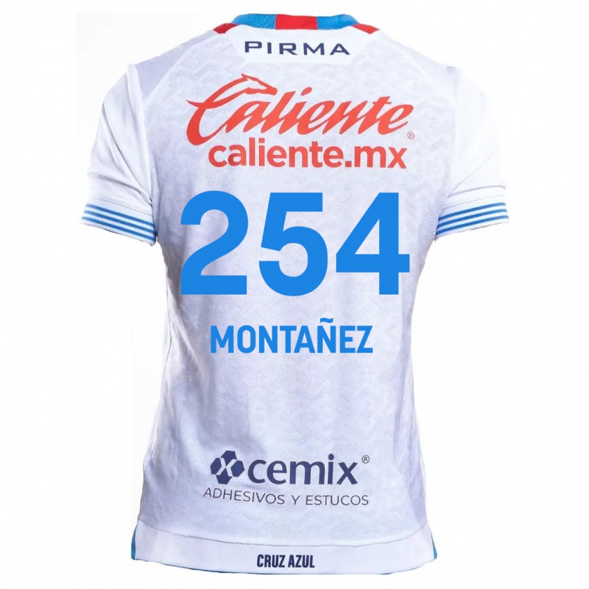 Niño Camiseta Humberto Montañez #254 Blanco Azul 2ª Equipación 2024/25 La Camisa México