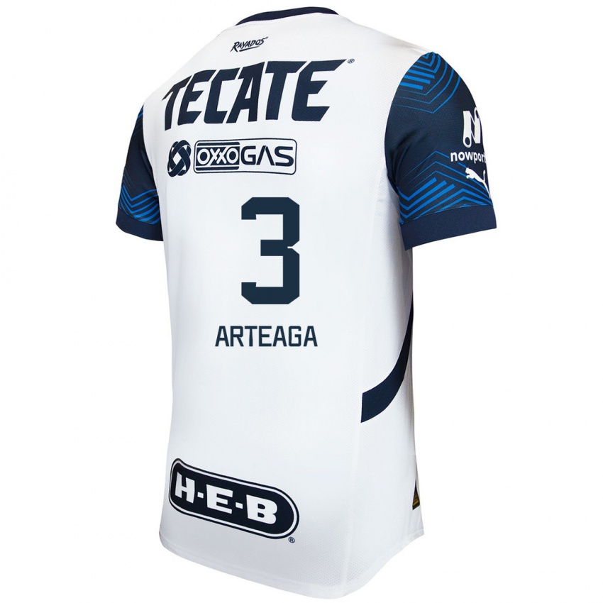 Niño Camiseta Gerardo Arteaga #3 Blanco Azul 2ª Equipación 2024/25 La Camisa México