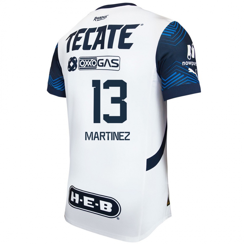 Niño Camiseta Jaziel Martínez #13 Blanco Azul 2ª Equipación 2024/25 La Camisa México