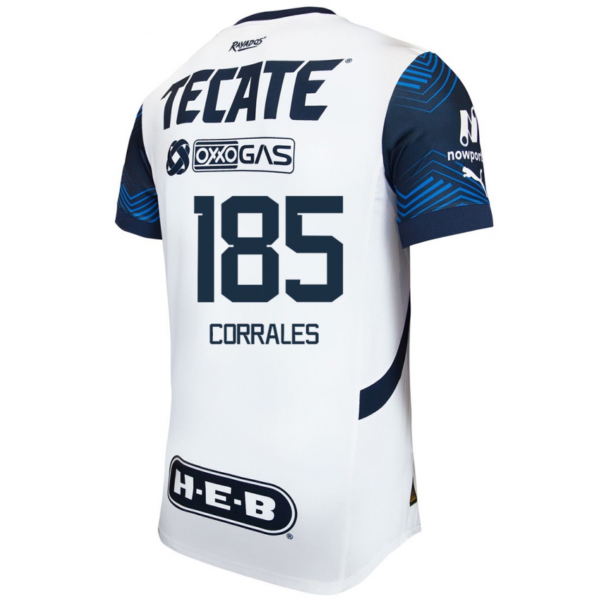 Niño Camiseta Ángel Corrales #185 Blanco Azul 2ª Equipación 2024/25 La Camisa México