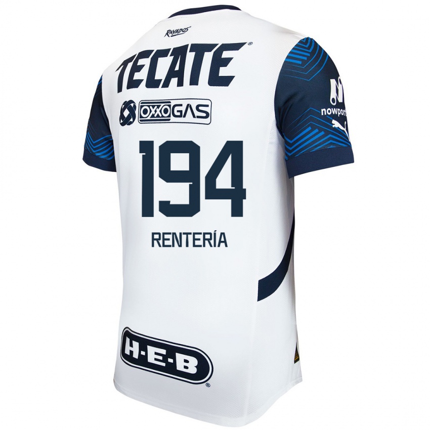 Niño Camiseta Ricardo Rentería #194 Blanco Azul 2ª Equipación 2024/25 La Camisa México