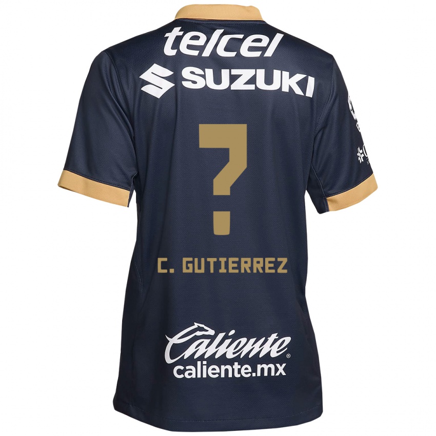 Niño Camiseta Carlos Gutiérrez #0 Obsidiana Dorada Blanca 2ª Equipación 2024/25 La Camisa México