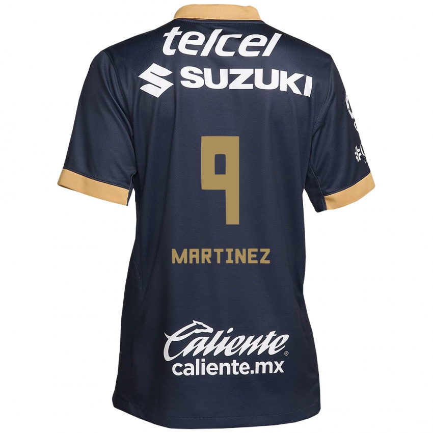 Niño Camiseta Guillermo Martínez #9 Obsidiana Dorada Blanca 2ª Equipación 2024/25 La Camisa México