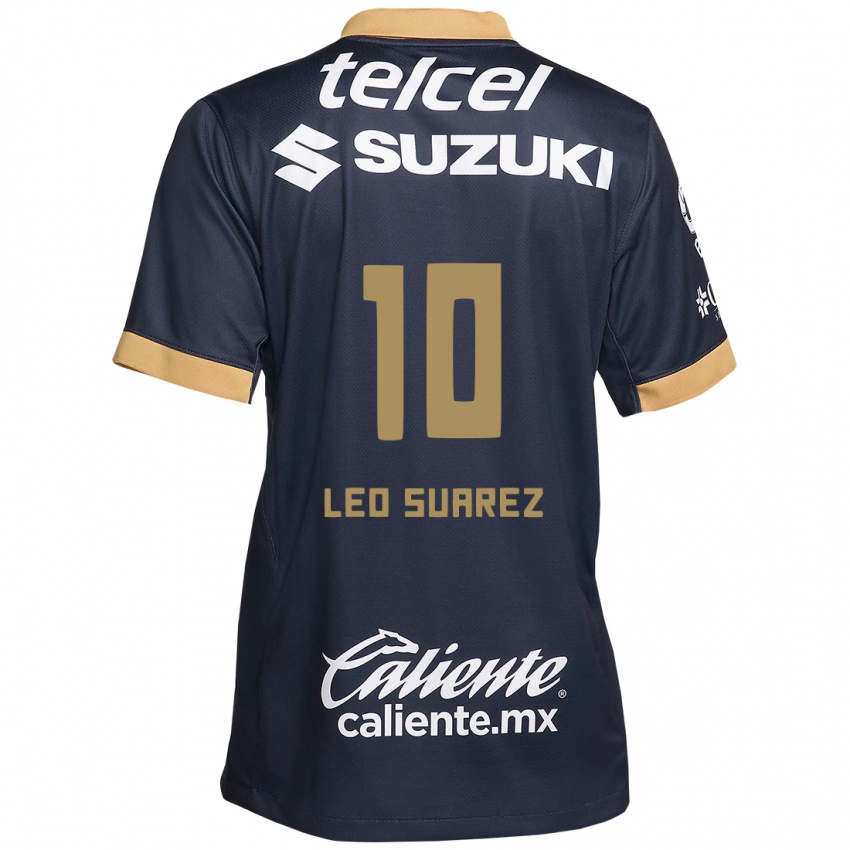 Niño Camiseta Leo Suarez #10 Obsidiana Dorada Blanca 2ª Equipación 2024/25 La Camisa México