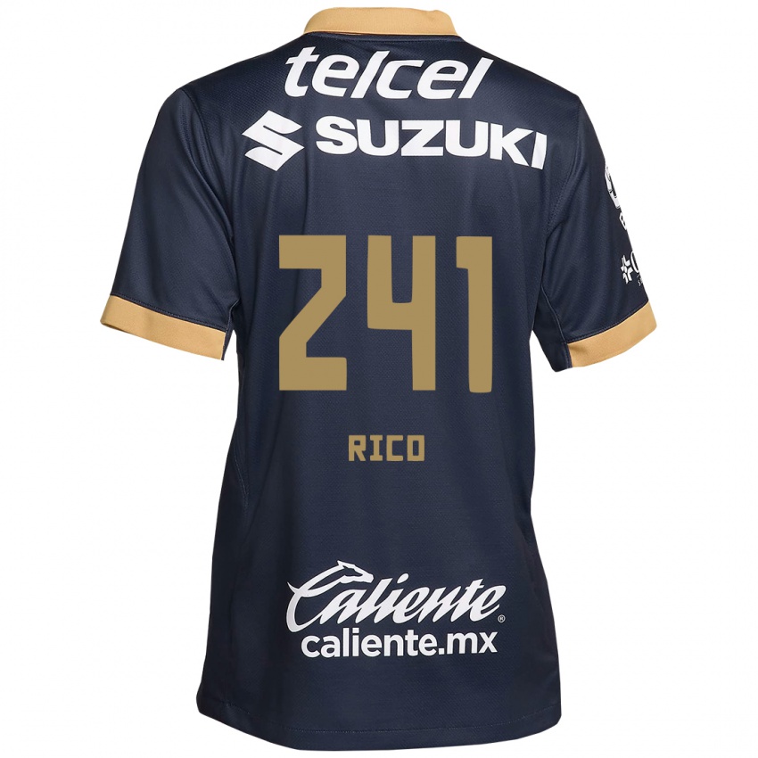 Niño Camiseta Ángel Rico #241 Obsidiana Dorada Blanca 2ª Equipación 2024/25 La Camisa México