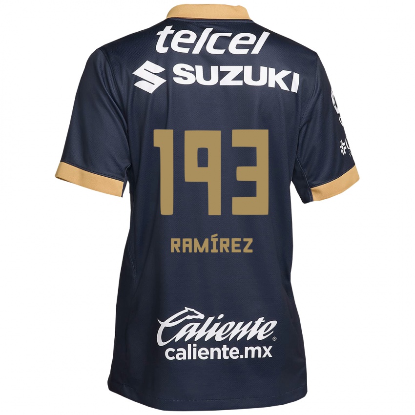 Niño Camiseta Héctor Ramírez #193 Obsidiana Dorada Blanca 2ª Equipación 2024/25 La Camisa México