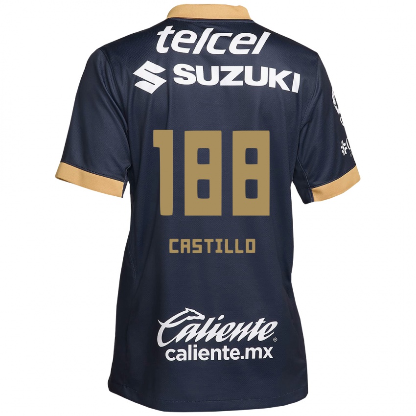 Niño Camiseta Christian Castillo #188 Obsidiana Dorada Blanca 2ª Equipación 2024/25 La Camisa México