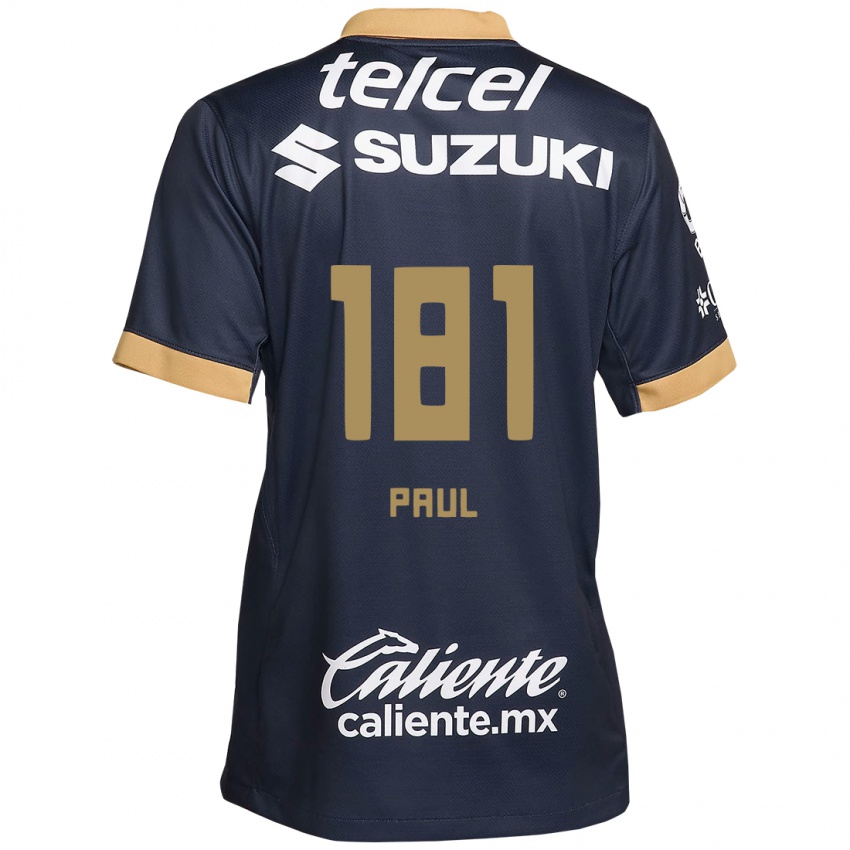 Niño Camiseta Miguel Paul #181 Obsidiana Dorada Blanca 2ª Equipación 2024/25 La Camisa México