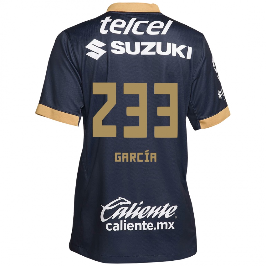 Niño Camiseta Carlos García #233 Obsidiana Dorada Blanca 2ª Equipación 2024/25 La Camisa México