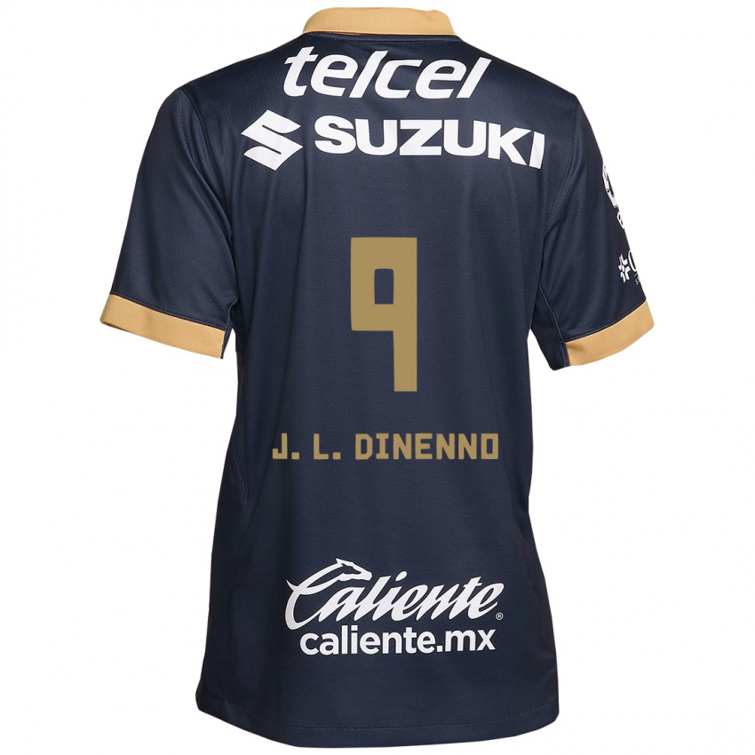 Niño Camiseta Juan Dinenno #9 Obsidiana Dorada Blanca 2ª Equipación 2024/25 La Camisa México