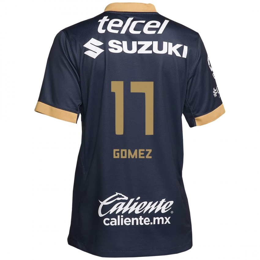 Niño Camiseta Diana Gomez #17 Obsidiana Dorada Blanca 2ª Equipación 2024/25 La Camisa México