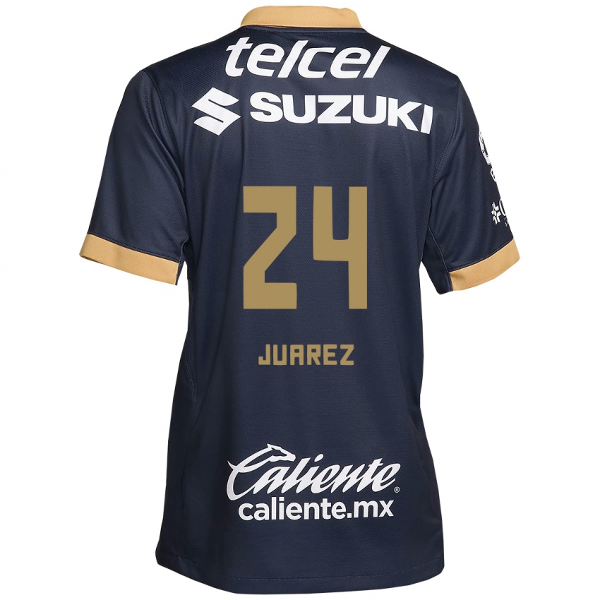 Niño Camiseta Gabriela Juarez #24 Obsidiana Dorada Blanca 2ª Equipación 2024/25 La Camisa México