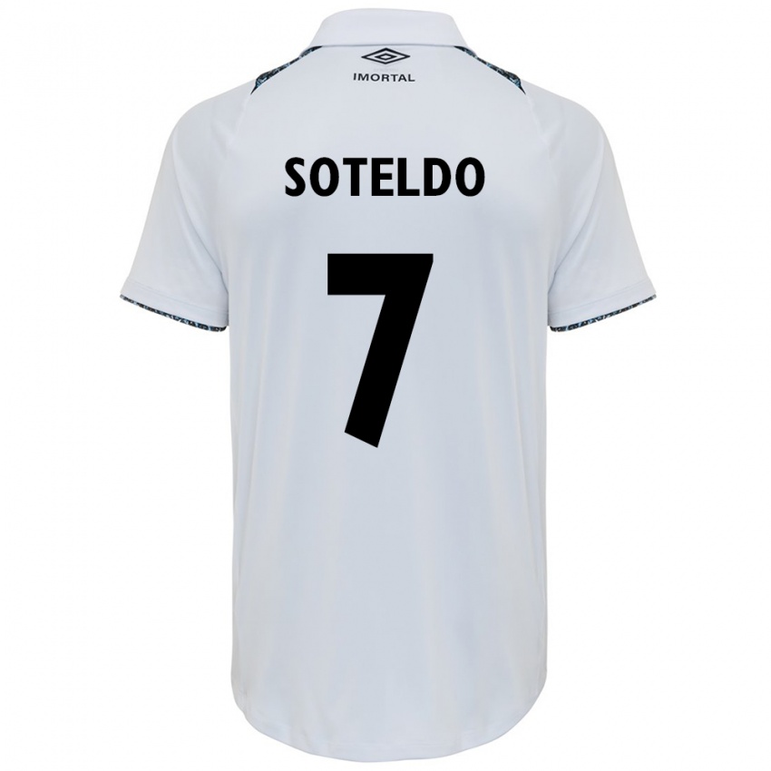 Niño Camiseta Yeferson Soteldo #7 Blanco Azul 2ª Equipación 2024/25 La Camisa México