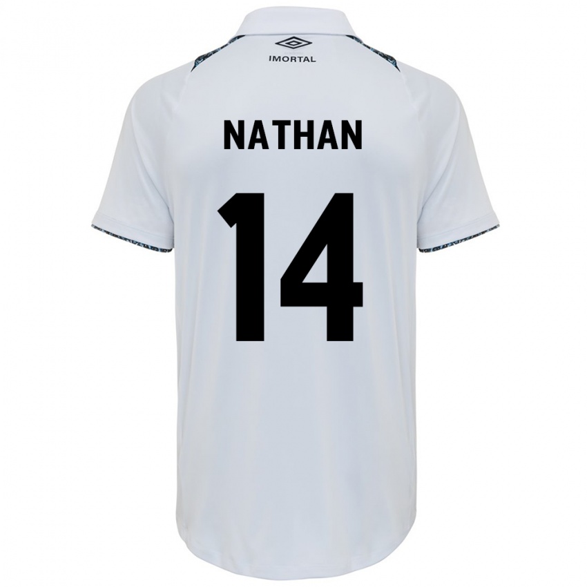 Niño Camiseta Nathan #14 Blanco Azul 2ª Equipación 2024/25 La Camisa México