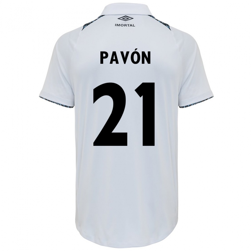 Niño Camiseta Cristian Pavon #21 Blanco Azul 2ª Equipación 2024/25 La Camisa México