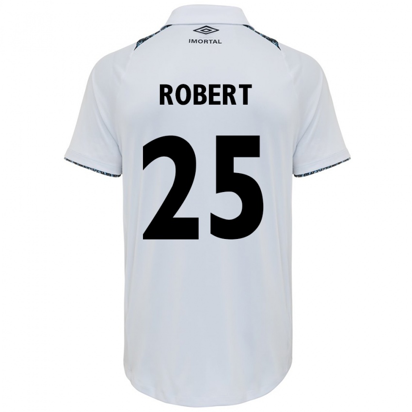 Niño Camiseta Jhonata Robert #25 Blanco Azul 2ª Equipación 2024/25 La Camisa México