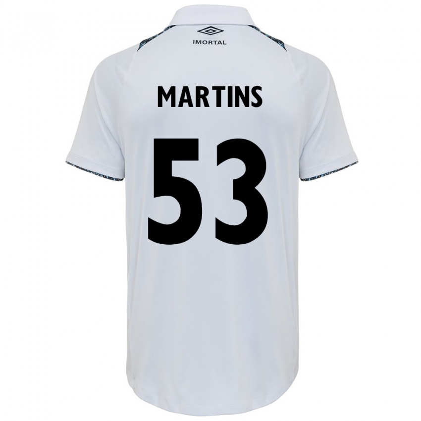 Niño Camiseta Gustavo Martins #53 Blanco Azul 2ª Equipación 2024/25 La Camisa México