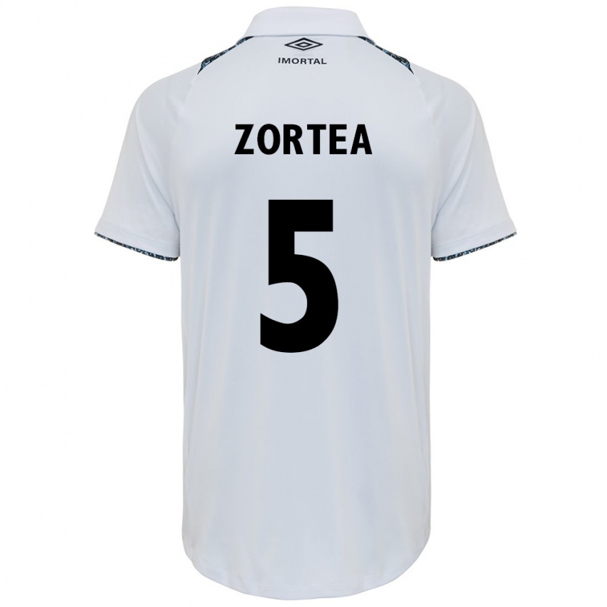 Niño Camiseta Bernardo Zortea #5 Blanco Azul 2ª Equipación 2024/25 La Camisa México