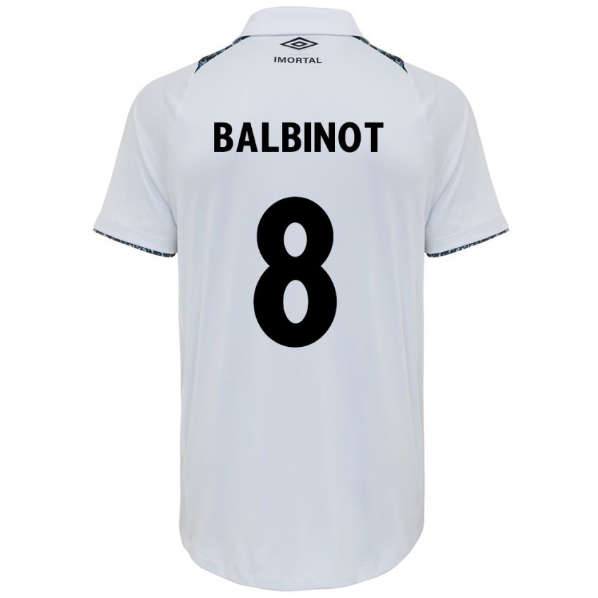 Niño Camiseta Manu Balbinot #8 Blanco Azul 2ª Equipación 2024/25 La Camisa México