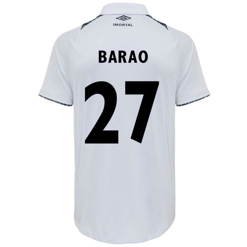 Niño Camiseta Dani Barão #27 Blanco Azul 2ª Equipación 2024/25 La Camisa México