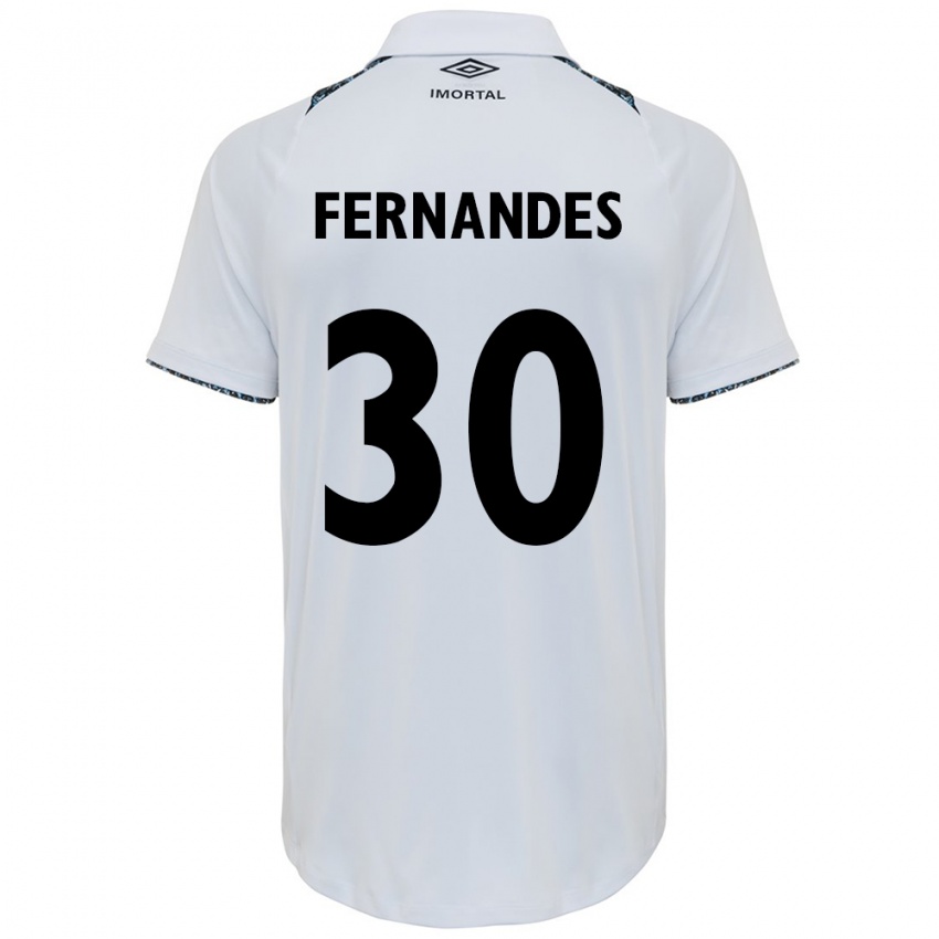 Niño Camiseta Raquel Fernandes #30 Blanco Azul 2ª Equipación 2024/25 La Camisa México