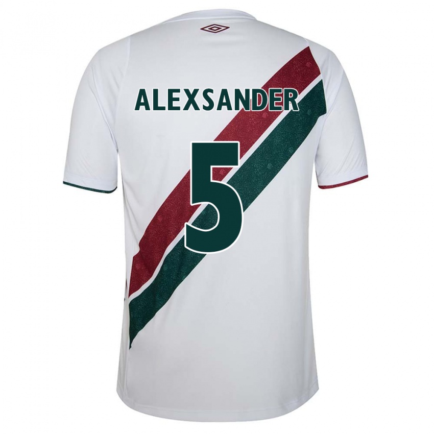 Niño Camiseta Alexsander #5 Blanco Verde Granate 2ª Equipación 2024/25 La Camisa México