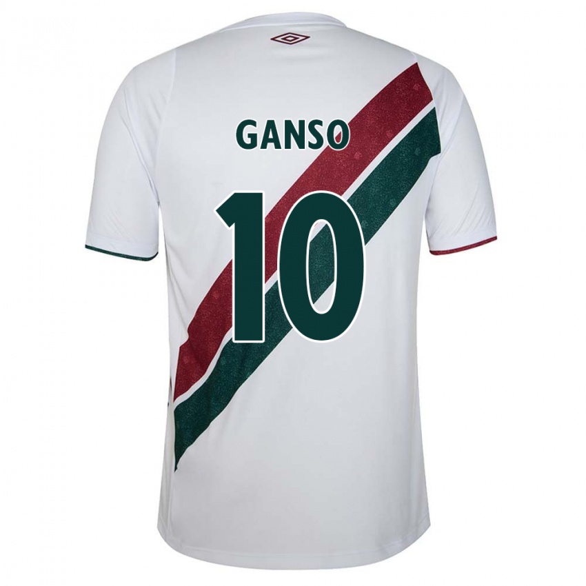 Niño Camiseta Ganso #10 Blanco Verde Granate 2ª Equipación 2024/25 La Camisa México