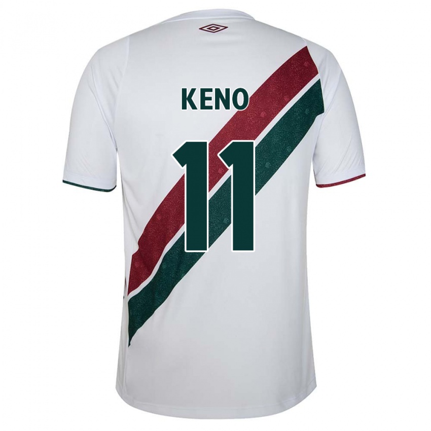 Niño Camiseta Keno #11 Blanco Verde Granate 2ª Equipación 2024/25 La Camisa México