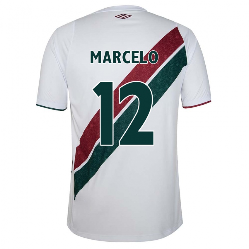 Niño Camiseta Marcelo #12 Blanco Verde Granate 2ª Equipación 2024/25 La Camisa México