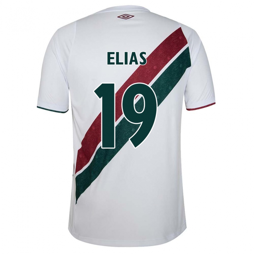 Niño Camiseta Kauã Elias #19 Blanco Verde Granate 2ª Equipación 2024/25 La Camisa México