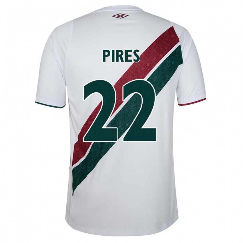 Niño Camiseta Gabriel Pires #22 Blanco Verde Granate 2ª Equipación 2024/25 La Camisa México