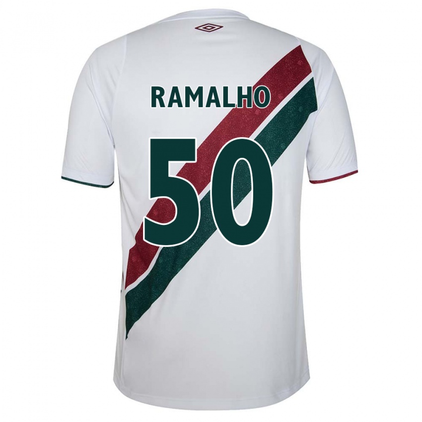 Niño Camiseta Gustavo Ramalho #50 Blanco Verde Granate 2ª Equipación 2024/25 La Camisa México