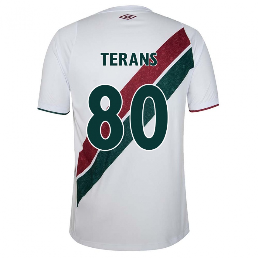 Niño Camiseta David Terans #80 Blanco Verde Granate 2ª Equipación 2024/25 La Camisa México