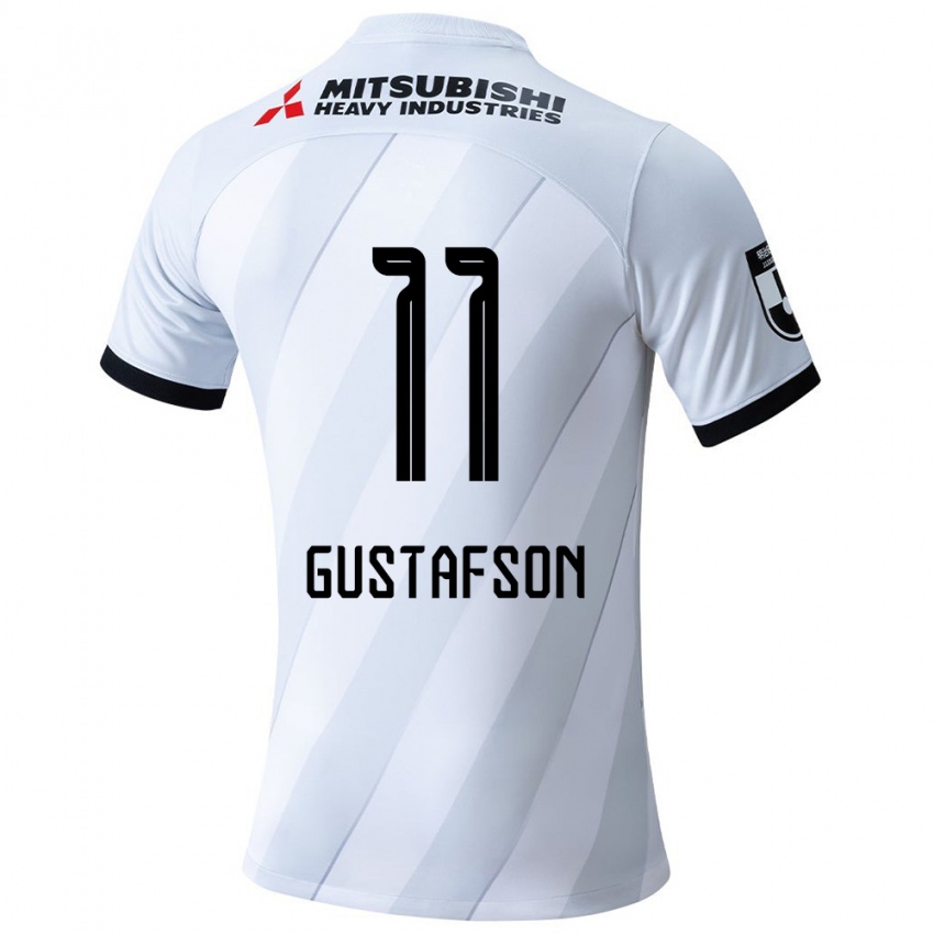 Niño Camiseta Samuel Gustafson #11 Gris Blanco 2ª Equipación 2024/25 La Camisa México