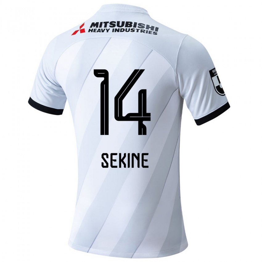 Niño Camiseta Takahiro Sekine #14 Gris Blanco 2ª Equipación 2024/25 La Camisa México