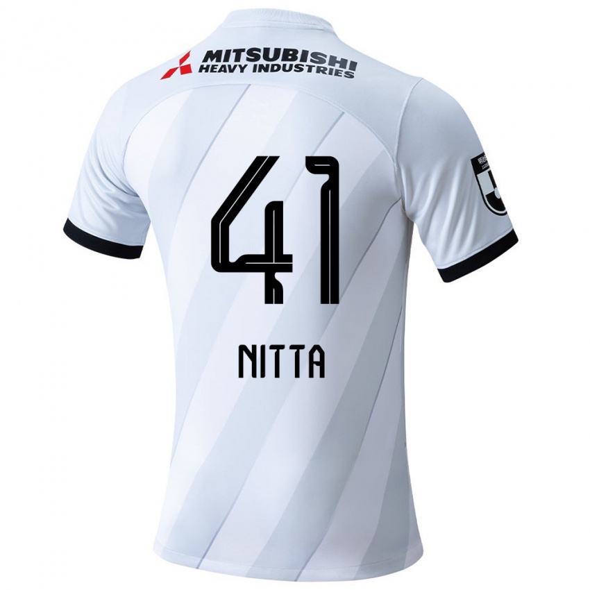 Niño Camiseta Rio Nitta #41 Gris Blanco 2ª Equipación 2024/25 La Camisa México