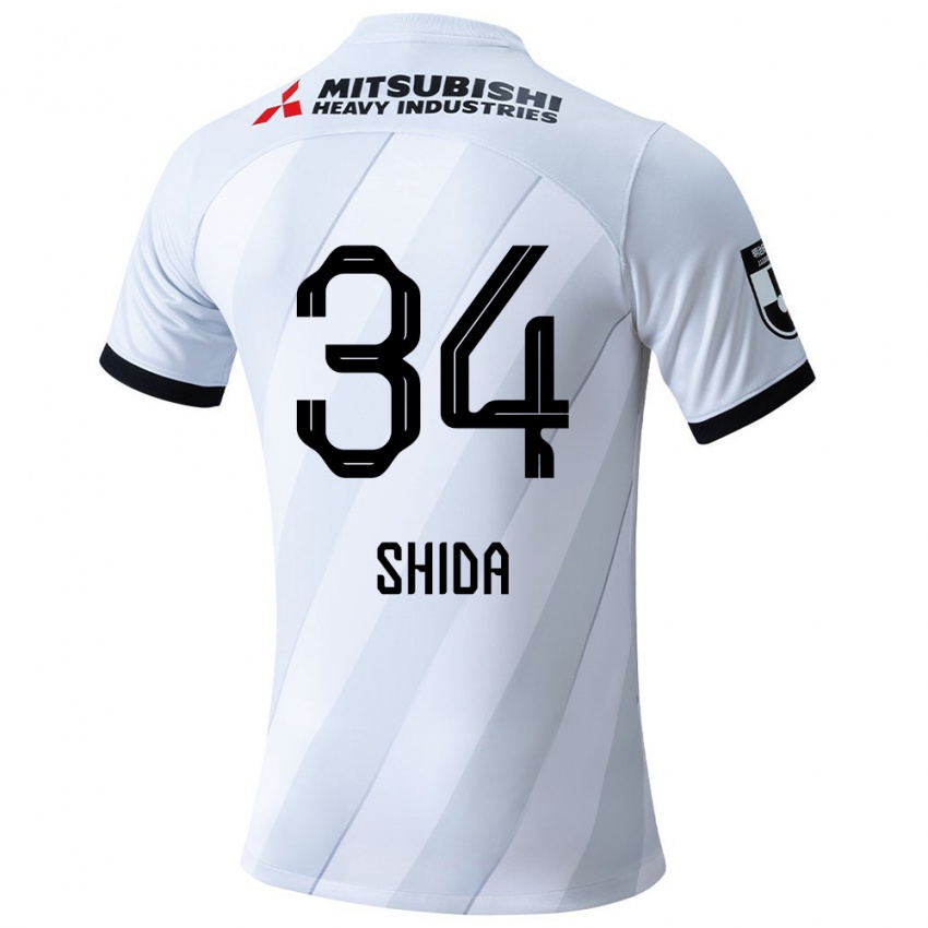 Niño Camiseta Izuho Shida #34 Gris Blanco 2ª Equipación 2024/25 La Camisa México