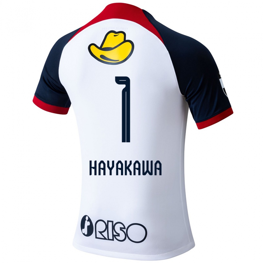 Niño Camiseta Tomoki Hayakawa #1 Blanco Azul Rojo 2ª Equipación 2024/25 La Camisa México