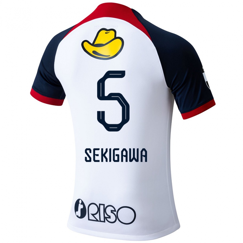 Niño Camiseta Ikuma Sekigawa #5 Blanco Azul Rojo 2ª Equipación 2024/25 La Camisa México